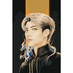 Картина по номерам на холсте с подрамником Живопись по номерам "Stray Kids Стрей Кидс: Феликс Арт", Раскраска 40x60 см, Знаменитости