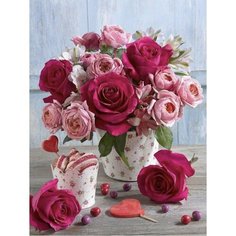 Картина по номерам на деревянном подрамнике 40x50 Букет роз Paintboy