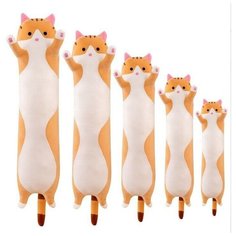 Мягкая игрушка-подушка Кот-батон 130 см Рыжый Kidslandiya