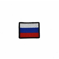 Шеврон, нашивка, патч, термоаппликация на клеевой основе, Маленький Флаг России в черной рамке 43х30 мм Мега Принт