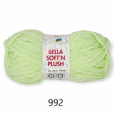 Пряжа "BELLA SOFT N PLUSH" 100% Полиамид, 50гр/105м, (992- Св. салатовый) 1 упаковка (10 мотков) Rozetti