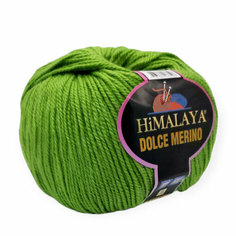 Пряжа HiMALAYA "DOLCE MERİNO" 50% Шерсть мериноса, 50% Микрофибра, 100гр/230м, (59432 Зеленая трава) 1 упаковка (10 мотков)