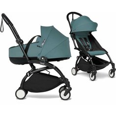 YOYO2 BABYZEN Коляска 2 в 1 New Aqua, Черная рама, гарантия