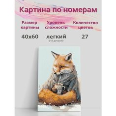 Картина по номерам на стену Лиса Раскрасим сами