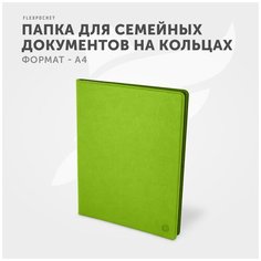 Папка для семейных документов Flexpocket, органайзер на кольцах для хранения документов формата А4, цвет зеленый