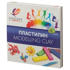 Пластилин 12 цветов Луч "Классика", 240г со стеком (7С 331-08), 20 уп.