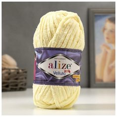 Пряжа "Velluto" 100% микрополиэстер 68м/100гр (13 св. лимон) Alize