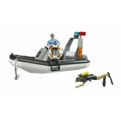 Bruder 62733 "Полицейский катер с вращающимся маяком" 2 фигурки и аксессуары