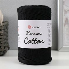 Пряжа "Macrame Cotton" 20% полиэстер, 80% хлопок 225м/250гр (750 черный) Yarn Art