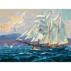 Картина по номерам на холсте Море. Чайки 30х40 см. 948-AS Белоснежка