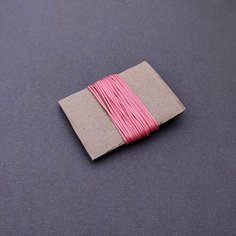 Шнур вощеный для плетения, нить для рукоделия, шнур вощеный для плетения браслетов, украшений, Шамбала 1 мм розовый 3 м Нет бренда