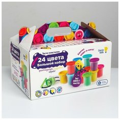 Набор для детской лепки «Тесто-пластилин 24 баночки» Genio Kids
