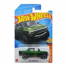 HKK58 Машинка игрушка Hot Wheels металлическая коллекционная GMC Hummer EV зеленый