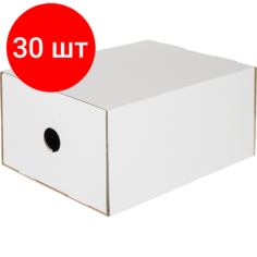 Комплект 30 штук, Короб архивный бокс для папок Attache белый картон