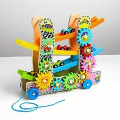 Автотрек 3в1 Каталка + крутилка + автотрек 9х25х28 см Нет бренда