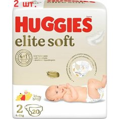 Подгузники детские Elite Soft 2, 4-6 кг, 20 шт (2 шт.) Huggies