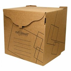 Короб архивный inформат (330х310х340мм, картон, собранный) бурый Informat