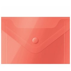Папка-конверт на кнопке OfficeSpace (А7 (74x105мм), 150мкм, пластик) красная, 20шт. (281228) Спейс