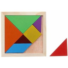 Игрушка из дерева для детей. Головоломка "Танграм" квадратная Нет бренда