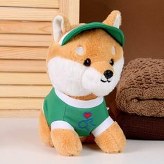 Мягкая игрушка "Собака" в зеленой кепке, 23 см Made in China