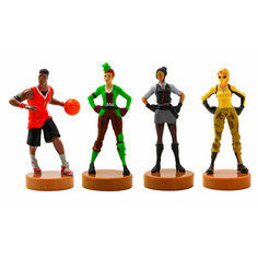 Штампик фигурка Fortnite 4шт 7,5см / Штампики Фортнайт / Штампик Форвард, Зеленый клевер, Стажер, Кобра P.M.I