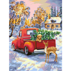 Картина по номерам Новогодняя ель 40х50 см Hobby Home