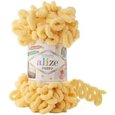 Пряжа Alize Puffy желтый (509), 100%микрополиэстер, 9м, 100г, 3шт