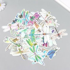 Наклейки для творчества "Стрекозы" набор 50 шт 4х8 см Россия