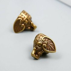 Уголок (ножка) для шкатулки пластик Голова слона бронза 2,8х2,3 см, 2 шт. Китай