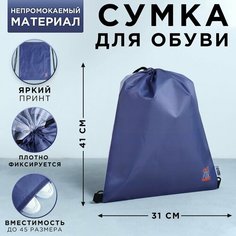 Сумка для обуви, болоневый материал, цвет серый, 41х31 см Россия