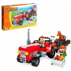 Конструктор Ферма Трактор с животными, 215 деталей Нет бренда