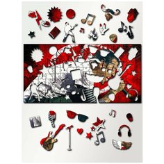 Пазл деревянный с фигурками 46х23 см Музыка Linkin park Честер Беннингтон - 693 Creative Wood