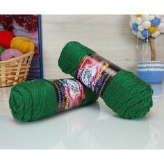 Пряжа COLOR-CITY Белый леопард, зеленый - 2416, 30% мохер, 60% австралийский кашемир, 10% акрил, 5 мотков, 100 г, 180 м.