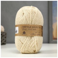 Пряжа "Овечья шерсть" 100% шерсть 200м/100гр (166-Суровый) Пехорка