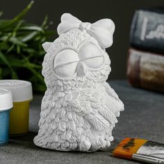 Фигура для раскраски "Сова с бантом" 10х7х6см Россия