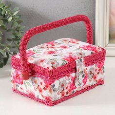 Шкатулка для рукоделия "Розовые цветы" Сима ленд