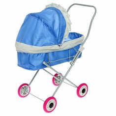 Коляска кукольная №3, цвет голубой с серым Ясюкевич