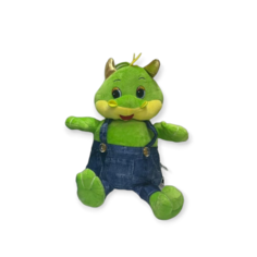Мягкая игрушка конфетница Дракон в комбинезоне зеленый 40 см китай