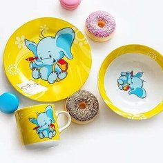 Посуда для детей набор 3 предмета Слонёнок нет бренда