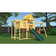 Детская деревянная игровая площадка CustWood Junior J8 игровой комплекс домик, качели, горка, шведская стенка, турник, площадка для дачи и улицы