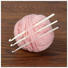 Набор крючков для вязания, d = 4/5/6 мм, 14 см, 3 шт, цвет белый Арт Узор