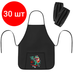 Комплект 30 шт, Фартук с нарукавниками для уроков труда пифагор, 1 карман, 44x55 см, "T-Rex Life", 271643
