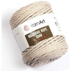 Пряжа YarnArt Macrame Rope 5mm холодный бежевый (753), 60%хлопок/ 40%вискоза/полиэстер, 85м, 500г, 5шт