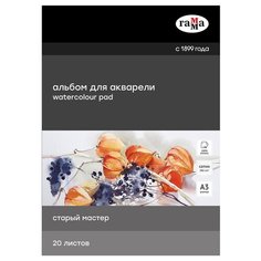 Альбом для акварели ГАММА Старый Мастер 42 х 29.7 см (A3), 300 г/м², 20 л. белый