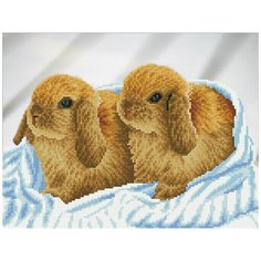 Наборы - кристальная (алмазная) мозаика "фрея" ALV-17 Кристальная мозаика (алмазная вышивка) "Кролики" 32 х 42 см Freya