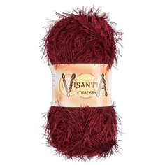Пряжа Visantia "TRAFKA" 100% полиэстер №0024 т. красный - 5 мотков по 100 гр