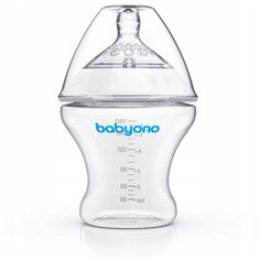 BabyOno Бутылочка Natural nursing антиколиковая 180 мл, с рождения, прозрачный