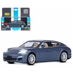Машинка металлическая Автопанорама, 1:32, Porsche Panamera S, синий, инерция, свет, звук, открываются двери.