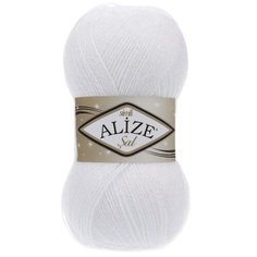 Пряжа Alize "Sal simli", 460 метров, 5 мотков по 100 грамм, цвет: 55 белый (количество товаров в комплекте: 5)