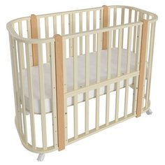 Кроватка Malika VERONA , 4 в 1, слоновая кость, стойки бук Малика
